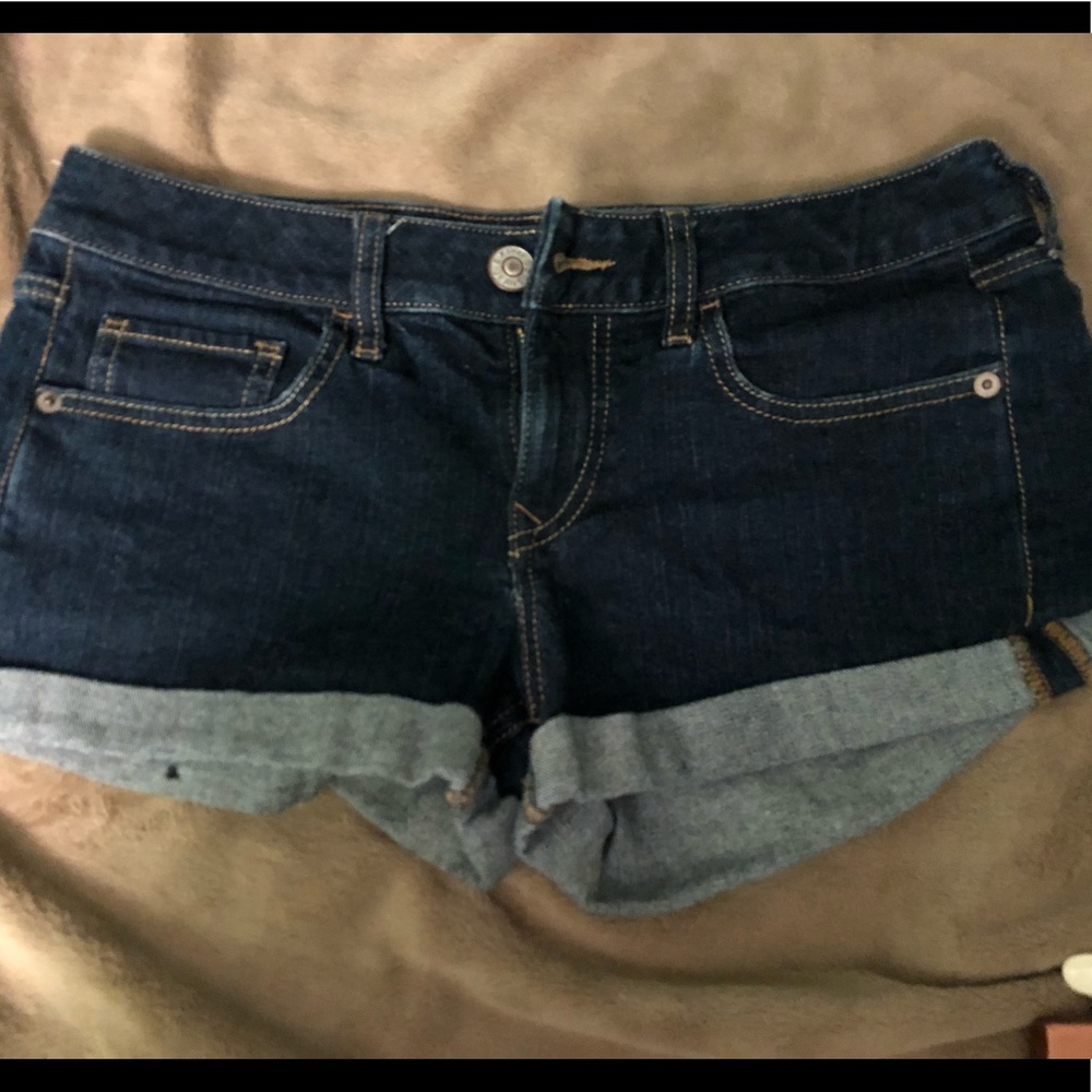 Express Jean Dark Denim Shorts
